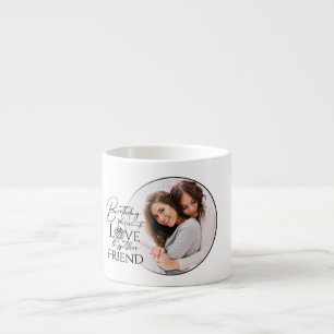 Minimalistisk födelsedagsbokstavsvän fotoram espressomugg