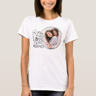 Minimalistisk födelsedagsbokstavsvän fotoram t shirt