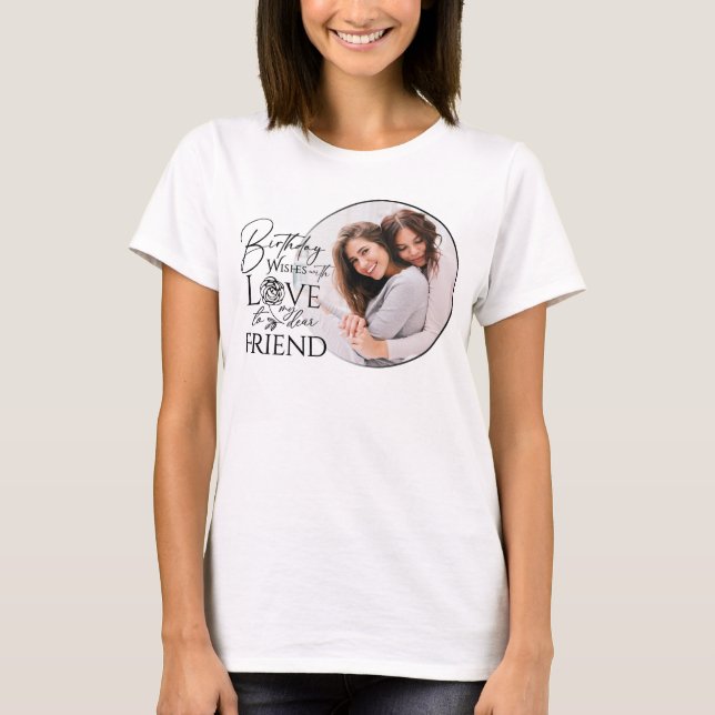 Minimalistisk födelsedagsbokstavsvän fotoram t shirt (Framsida)