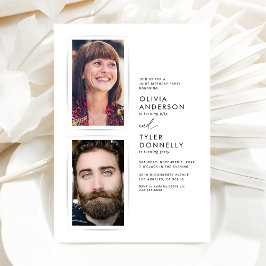 Minimalistisk Födelsedagsfoto för Två Inbjudningar