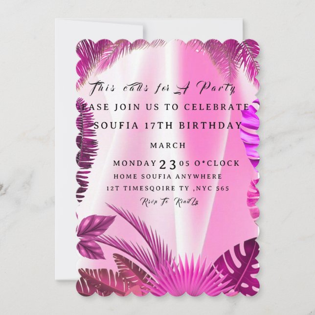 Minimalistisk födelsedagsinbjudan tryckt & skickad spara datumet (Framsida)