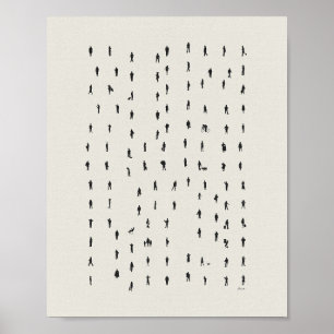 Minimalistisk folkgrupp Silhouette Art Poster