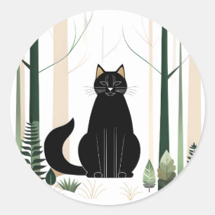Minimalistisk Forest Cat är en ny kattras som vi h Runt Klistermärke