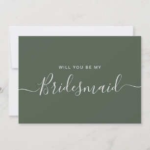 Minimalistisk Forest Grönt Bridesmaid Frieri Inbjudningar