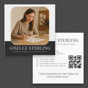 Minimalistisk företagskod Professionell Namn QR-ko Fyrkantigt Visitkort