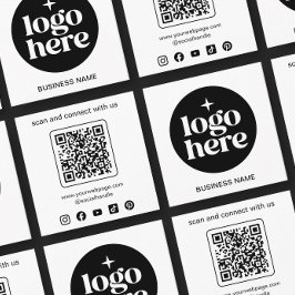 Minimalistisk företagslogotyp QR-kod sociala medie Fyrkantigt Visitkort