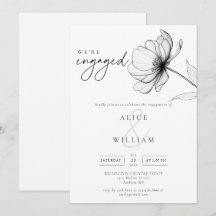 Minimalistisk Förlovningsfest för Blommigt