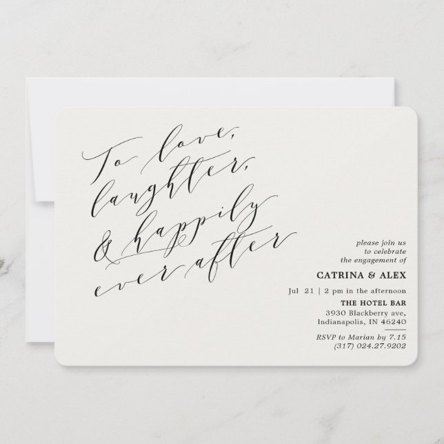 Minimalistisk Förlovningsfest till Kärlek-dotterci Inbjudningar (Framsida)