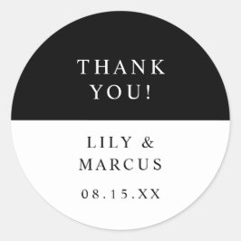 Minimalistisk förmån för Svarta och vita Elegant b Runt Klistermärke