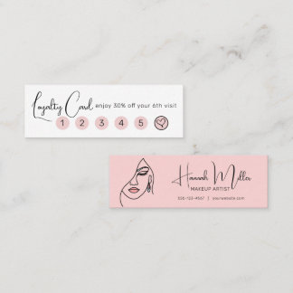 Minimalistisk förmånlig Elegant Makeup Artist Ansi Mini Visitkort