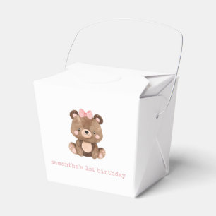 Minimalistisk förmånslåda för Rosa Woodland Bear B Presentaskar