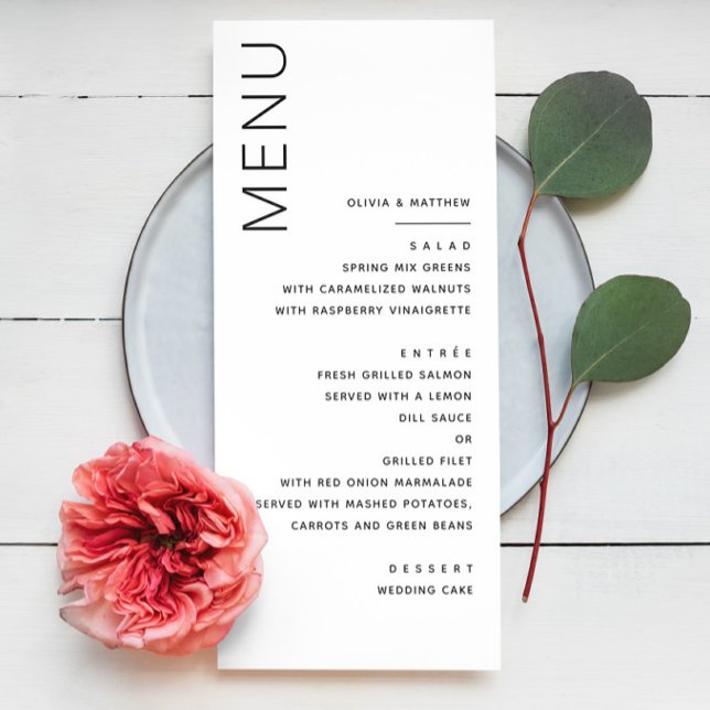 Minimalistisk formell bröllop | Modern elegant mid Meny (Skapare uppladdad)