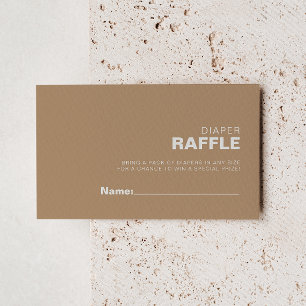 Minimalistisk formell bruna blöjor Raffle Biljett Tilläggskort