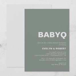 Minimalistisk formell Grönt BabyQ Baby Shower Barb Inbjudningar