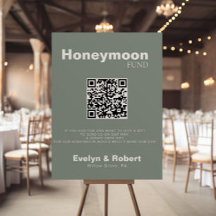 Minimalistisk formell Grönt Bröllop HoneyMånfond Poster