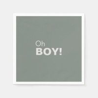 Minimalistisk formell Grönt Oh Boy Baby Shower