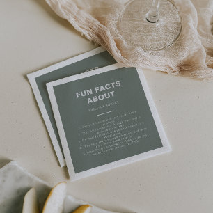 Minimalistisk formell Grönt - Roligt Facts Bröllop Pappersservett
