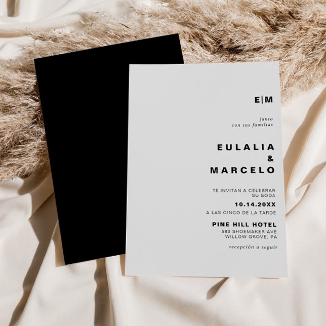 Minimalistisk formell inledande svart Boda Bröllop Inbjudningar (Skapare uppladdad)