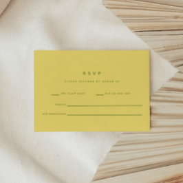 Minimalistisk formell lemon gul & grön bröllop OSA kort