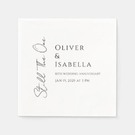 Minimalistisk förnyelse av lönen 10:e bröllop-årsd pappersservett