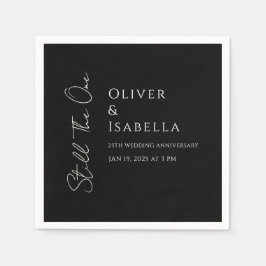 Minimalistisk förnyelse av lönen 25:e bröllop-årsd pappersservett