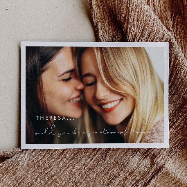 Minimalistisk Förslagskort till Matron of Honor Inbjudningar (Skapare uppladdad)