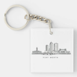 Minimalistisk Fort Worth-horisont Linjekonst
