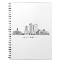 Minimalistisk Fort Worth-horisont Linjekonst Anteckningsbok