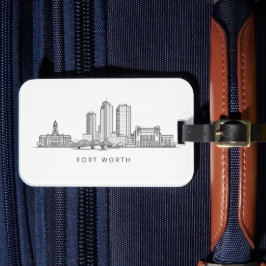 Minimalistisk Fort Worth-horisont Linjekonst Bagagebricka