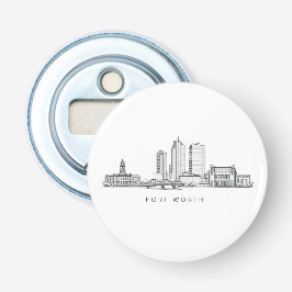 Minimalistisk Fort Worth-horisont Linjekonst Flasköppnare