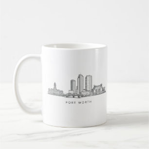 Minimalistisk Fort Worth-horisont Linjekonst Kaffemugg