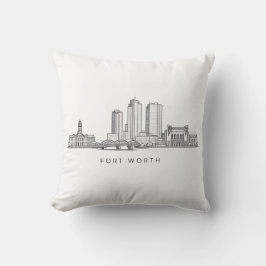 Minimalistisk Fort Worth-horisont Linjekonst Kudde