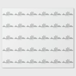 Minimalistisk Fort Worth-horisont Linjekonst Presentpapper