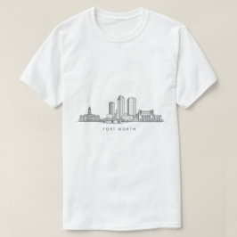 Minimalistisk Fort Worth-horisont Linjekonst T Shirt