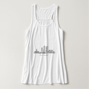 Minimalistisk Fort Worth Siluett Linjekonst Linne Med Racerback