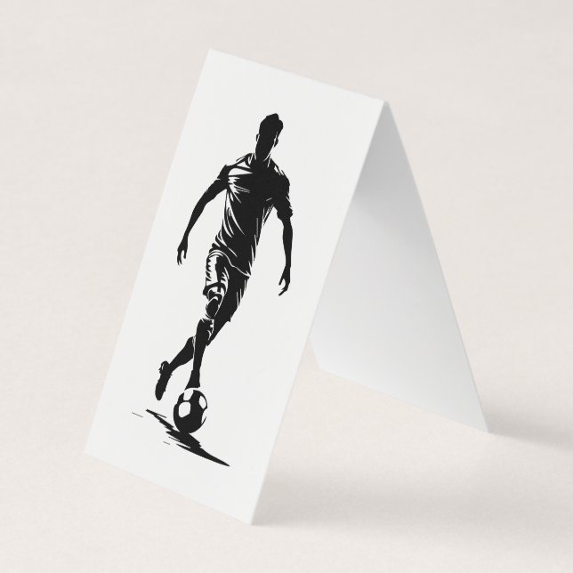 Minimalistisk fotbollsspelare silhuett konst visitkort (Framsida)