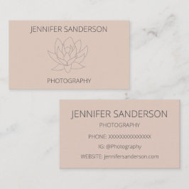 Minimalistisk foto av elegant Peach Lotus Flower Visitkort
