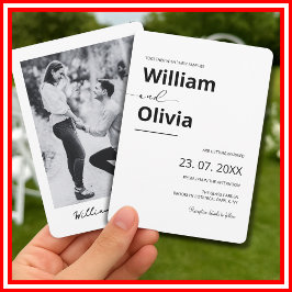 Minimalistisk Foto | Bröllop Inbjudningar