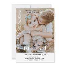 Minimalistisk foto-Dubbla Firande-födelsedag