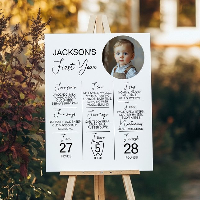 Minimalistisk foto - första årets födelsemester poster (Skapare uppladdad)