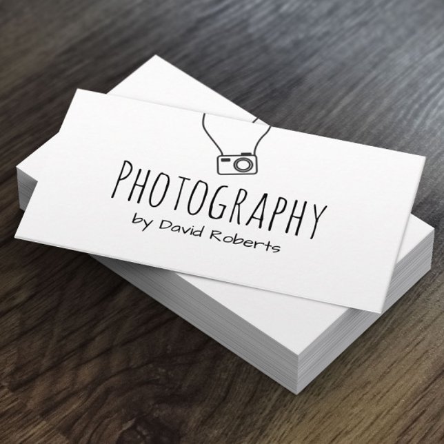 Minimalistisk foto-handskript visitkort (Skapare uppladdad)