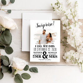 Minimalistisk foto - jag gör vi gjorde Elopement Meddelande