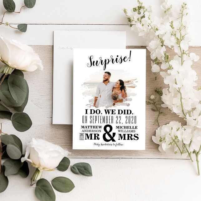 Minimalistisk foto - jag gör vi gjorde Elopement Meddelande (Skapare uppladdad)