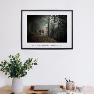 Minimalistisk foto- och skrivmaskin-rubrik poster