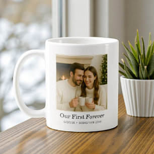 Minimalistisk foto-personlig text-souvenir kaffemugg