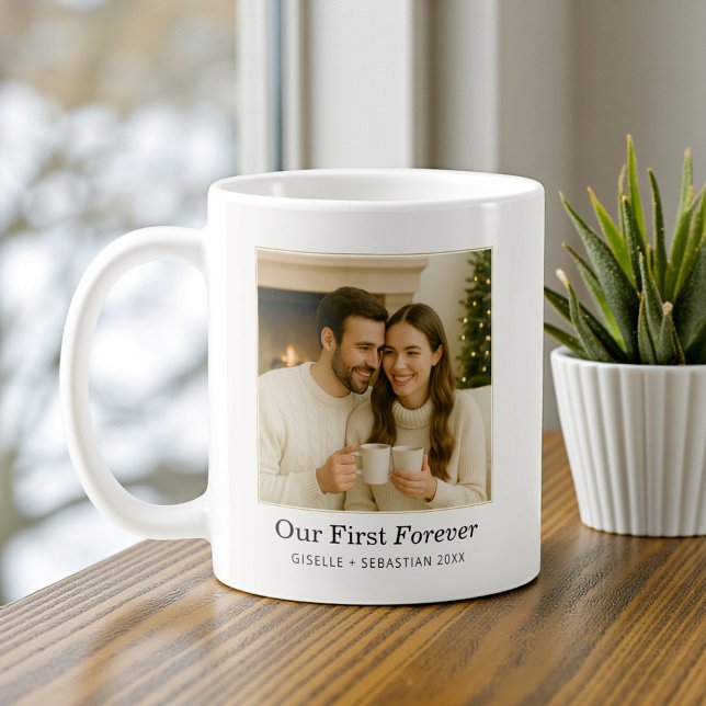 Minimalistisk foto-personlig text-souvenir kaffemugg (Skapare uppladdad)