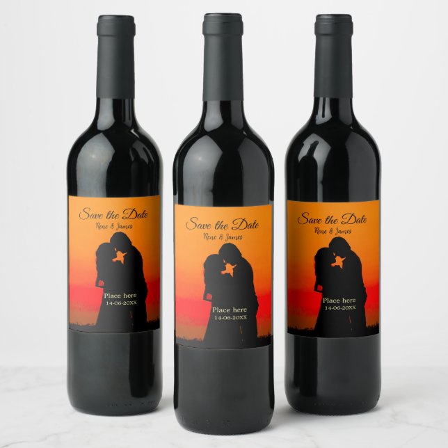 Minimalistisk foto vit svart klassisk elegant spar vinflaska etikett (Flaskor)