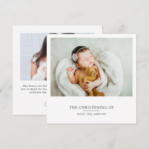 Minimalistisk fotobaptism - Christening Tack Kort