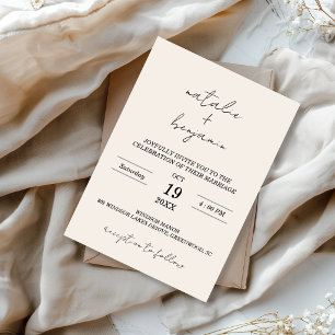 Minimalistisk Fotobekännelseinbjudan för Elopement