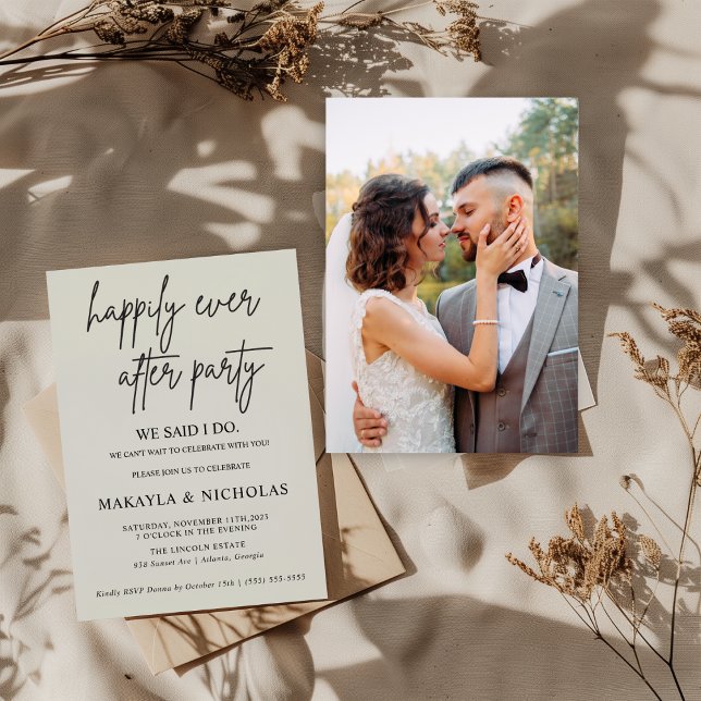 Minimalistisk Fotobrollopsannonsinbjudan Inbjudningar (Skapare uppladdad)